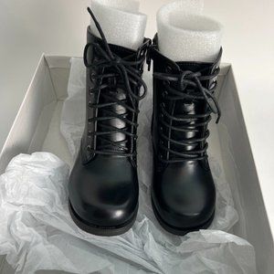 Unbranded Toddler Black Combat Hard Toe Girls Boots Sz 6 Toddler New. BOX 001